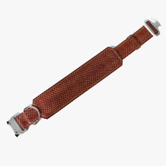 Brown Snakeskin Dog Collar - Barknod