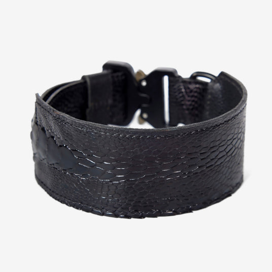 Black Snakeskin Pattern Dog Collar - Barknod