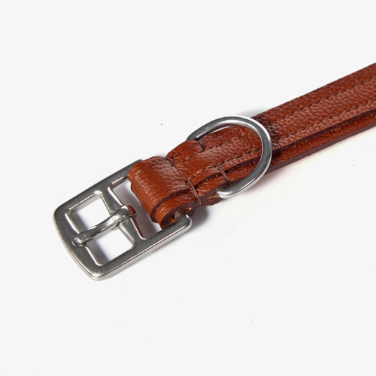 Brown Split Leather Dog Collar - Barknod