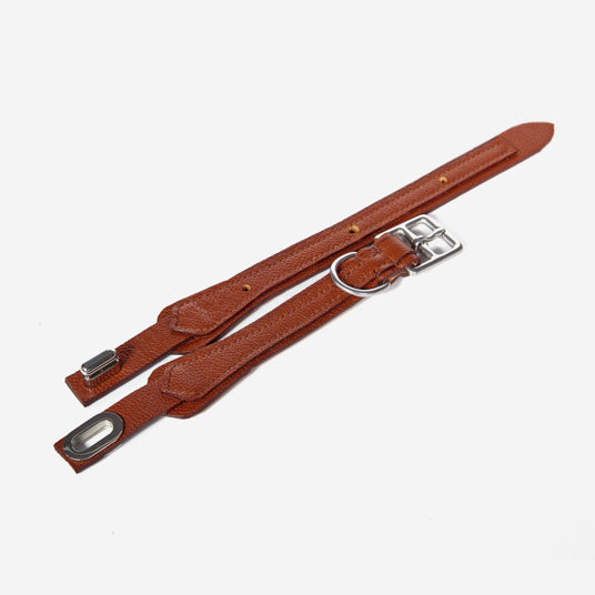 Brown Split Leather Dog Collar - Barknod